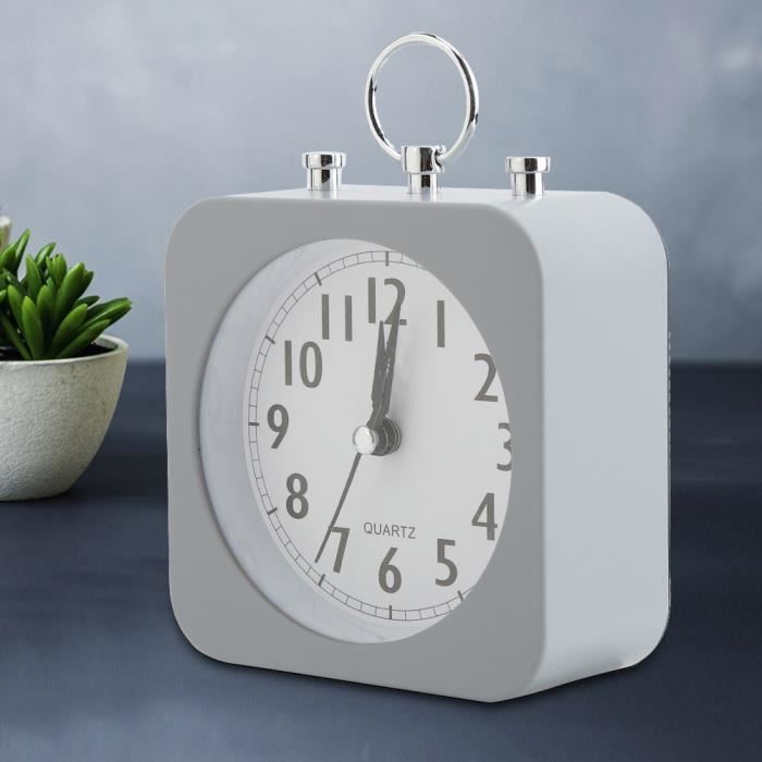 Réveil Mécanique à Double Cloche Ultra Bruyant - Pour Gros Dormeurs - Fonction Veilleuse - Alimentation Par Piles AA