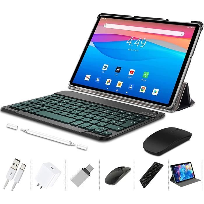 Tablette Tactile 10.4 FHD Dual SIM 4G LTE + WiFi Android 10.0 Tablette  Ordinateur portable 2 en 1 avec clavier et souris -Noir - Cdiscount  Informatique
