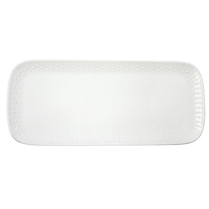 Easylife - Plat à Cake En Porcelaine Décoré Gingerbread 37x14 Cm - Idéal Pour Offrir Ou Pour Vos Gâteaux Maison