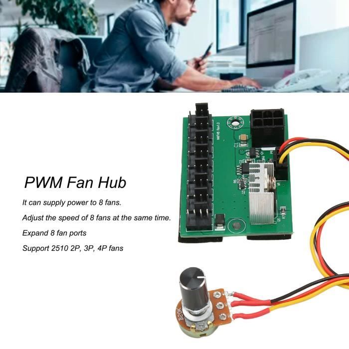 Contrôleur Vitesse Ventilateur PWM PC - 2 Pièces - Réglage 0-12V Silencieux - Pour Boîtier Gamer & Refroidissement