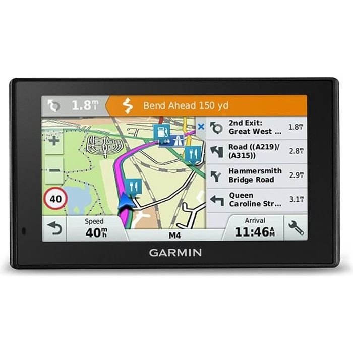 Navigateur GPS GARMIN DriveSmart 50LMT-D - Europe de l'Ouest Cartes et trafic à vie - 5 pouces noir