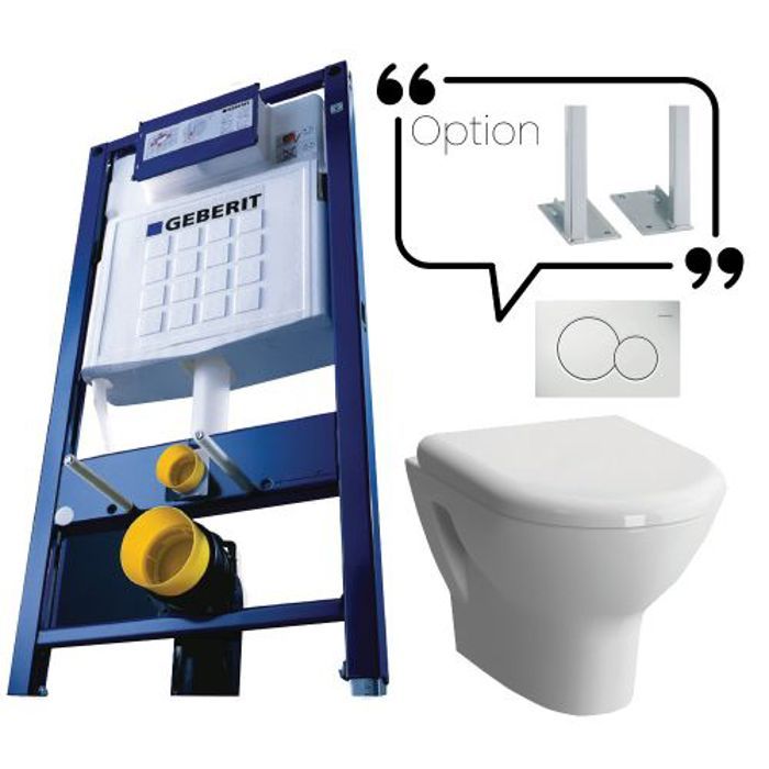 Bâti-support autoportant + cuvette WC suspendu - Geberit - Vitra