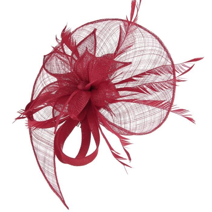 Gemvie Chapeau Bibi Femme Mariage Pince A Cheveux Fleur Plume