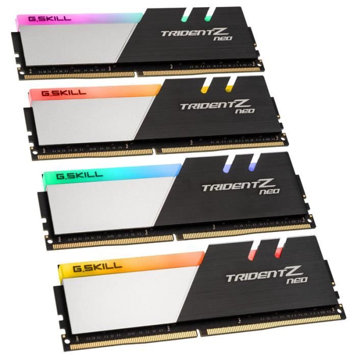  Memoire PC G.SKILL Mémoire PC Trident Z Neo - 64 Go - PC4-25600 / DDR4 3200 Mhz F4-3200C14Q-64GTZN DDR4 pas cher