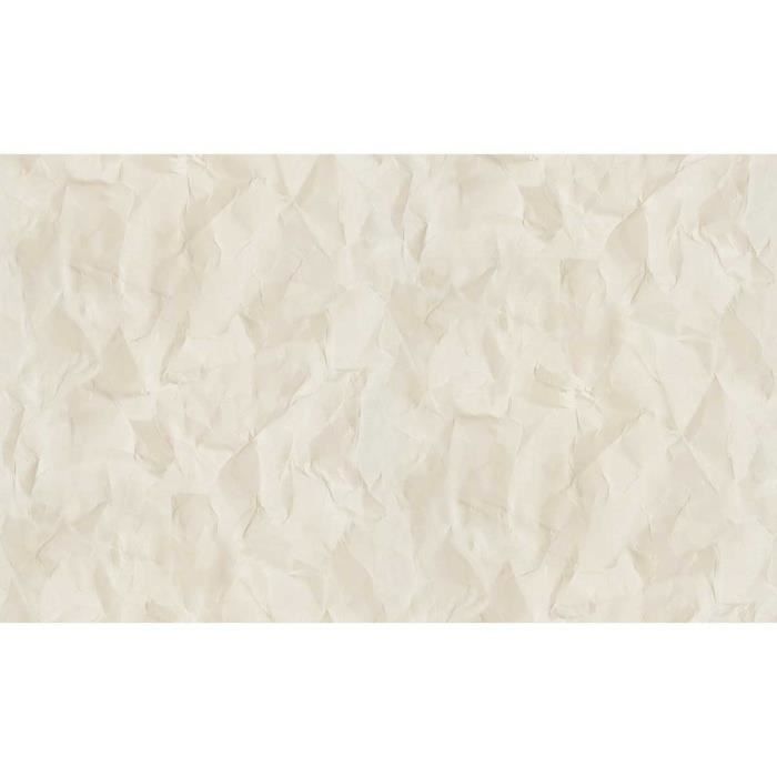 Papier peint faux uni effet marbre Beige 10 ml x 0,53 m