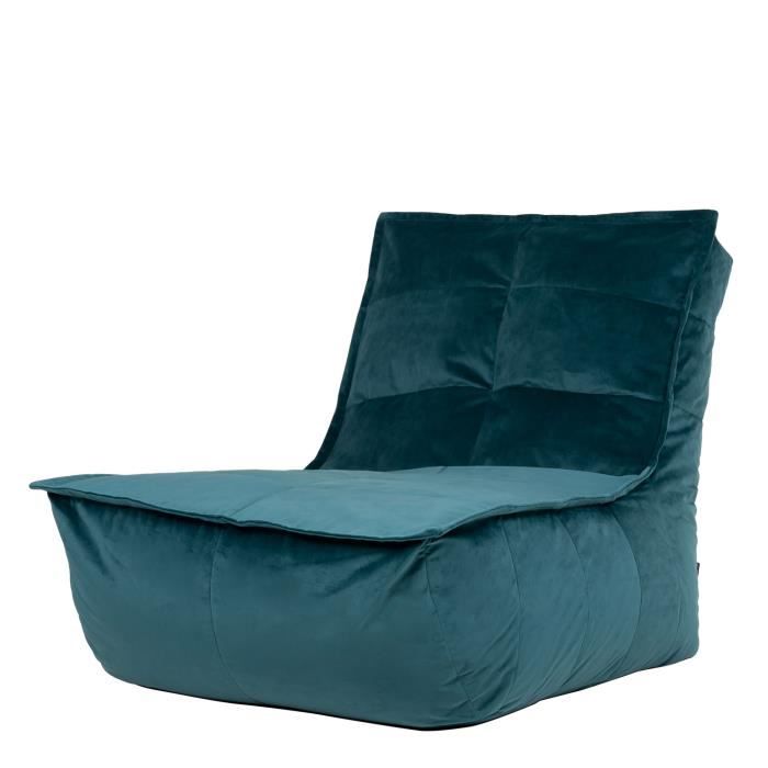 pouf chaise longue en velours dolce - icon - bleu sarcelle - intérieur - design