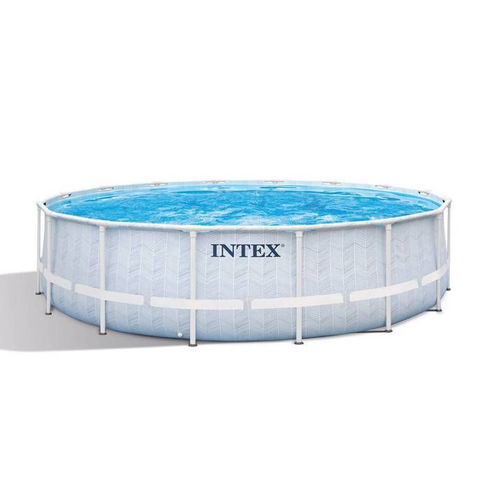 Kit Piscine hors sol tubulaire INTEX - Pris Frame - 488 x 122 cm - Ronde (Pompe, bâche, tapis de sol