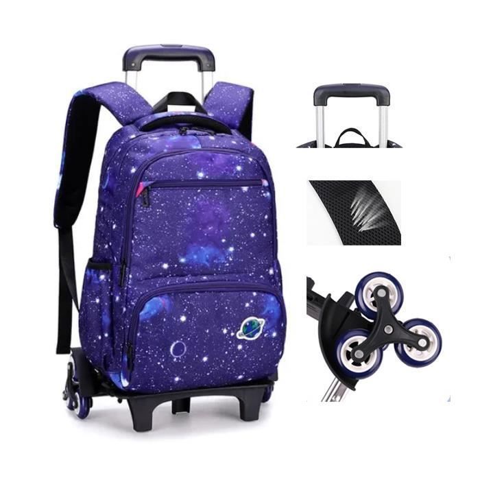 Cartable a roulette en Nylon Sac a dos roulette Cartable garcon a roulette Sac a dos college scolaire ecole bleu fonce Cdiscount Bagagerie Maroquinerie