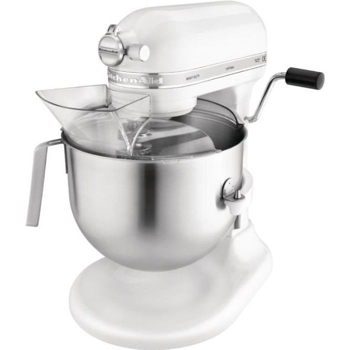 Mixeur professionnel 6.9L blanc 500W - Kitchenaid - Bol en acier inoxydable - 40-200 tr/mn