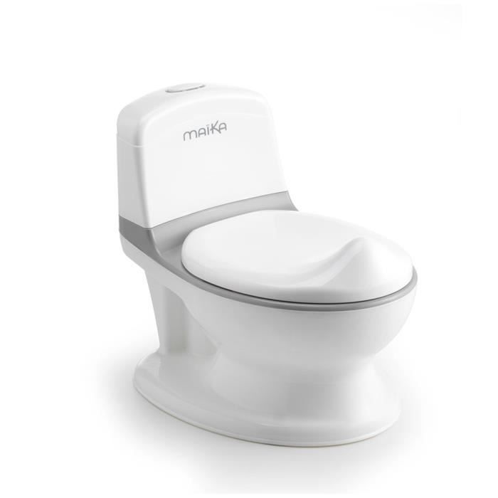 MAÏKA Pot de toilette blanc pour bébé - design réaliste - sonore et  lumineux - range papier