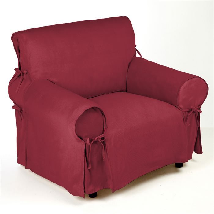 Housse de Fauteuil ROUGE finition à nouettes  Cdiscount Maison