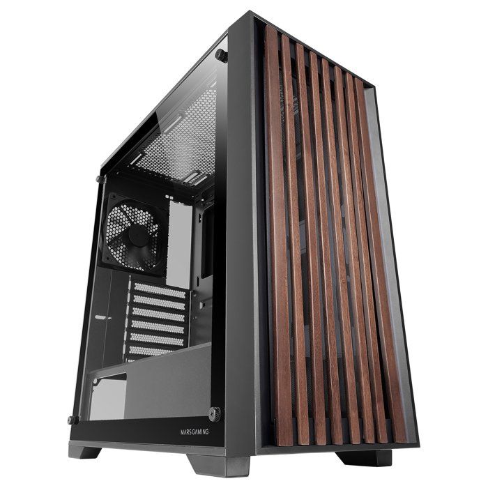 Boîtier PC ATX – MARS GAMING – MC-Wood – Panneau Bois – Verre Trempé – Refroidissement Optimisé