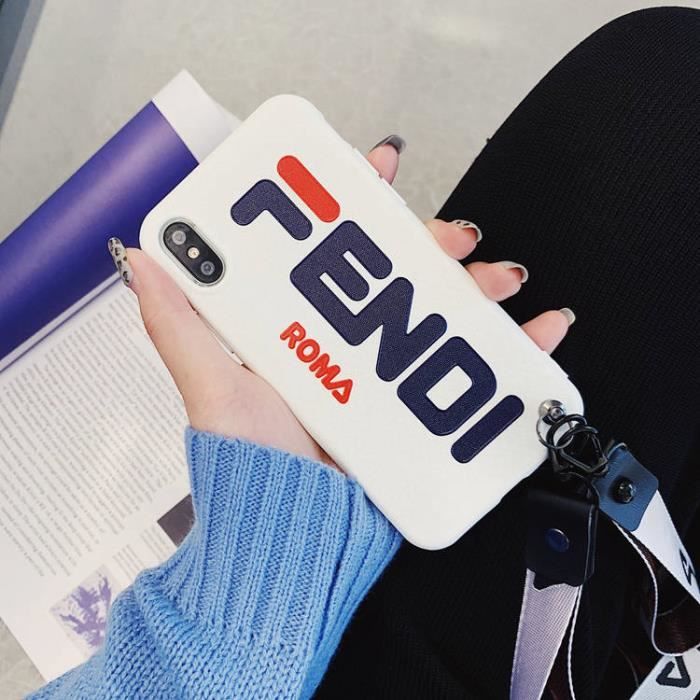 Coque iPhone XS MAX FENDI Logo et Corde Coque Bumper Housse Etui