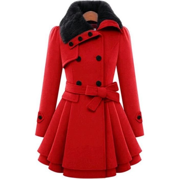 manteau laine et fourrure