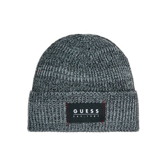 Bonnet - Guess - Homme - inscription - Gris - Coton