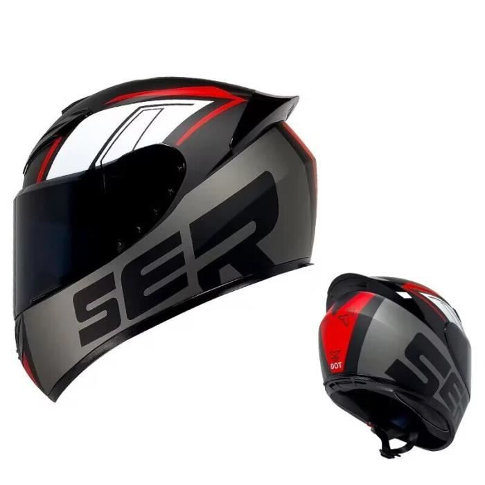 Casque Intégral Motocross – Modulable Avec Pare-soleil – Approuvé DOT – Pour Moto, Scooter, ATV – Taille M (57-58cm)