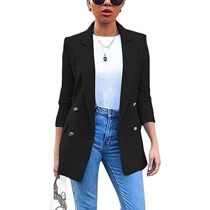 YIPINEU Blazers Femme Manches Longues Veste Chic Slim Fit Jacket Casual