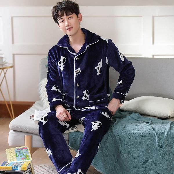 Pyjama homme grand,Grande taille 3XL gris vêtements de nuit à