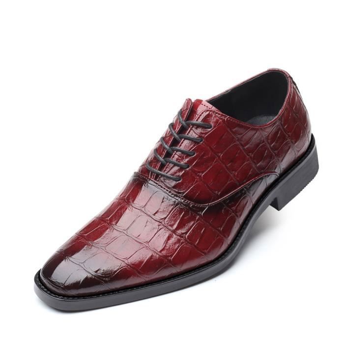Chaussures Richelieu en cuir rouge pour homme Rouge Cdiscount Chaussures
