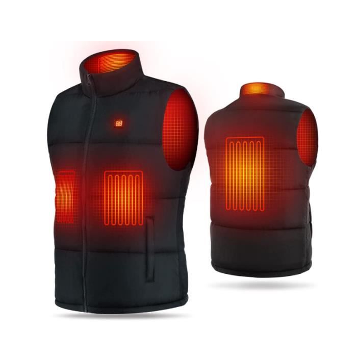 Gilet Chauffant Mincoo - Veste Chauffante USB Avec Batterie 10000mAh, 5 Zones Chauffantes Pour Extérieur