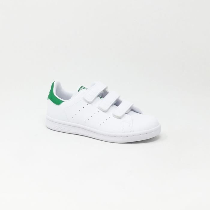 Baskets Adidas Stan Smith Velcro Enfant Blanc Scratch Polyester Blanc Cdiscount Chaussures