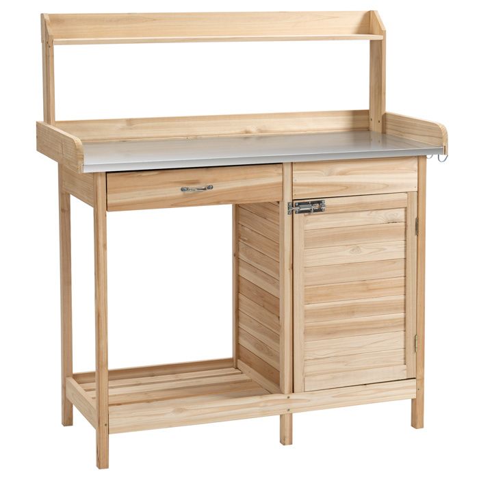 Outsunny - Table de rempotage - Bois de sapin - 112x48x125cm - Bois naturel