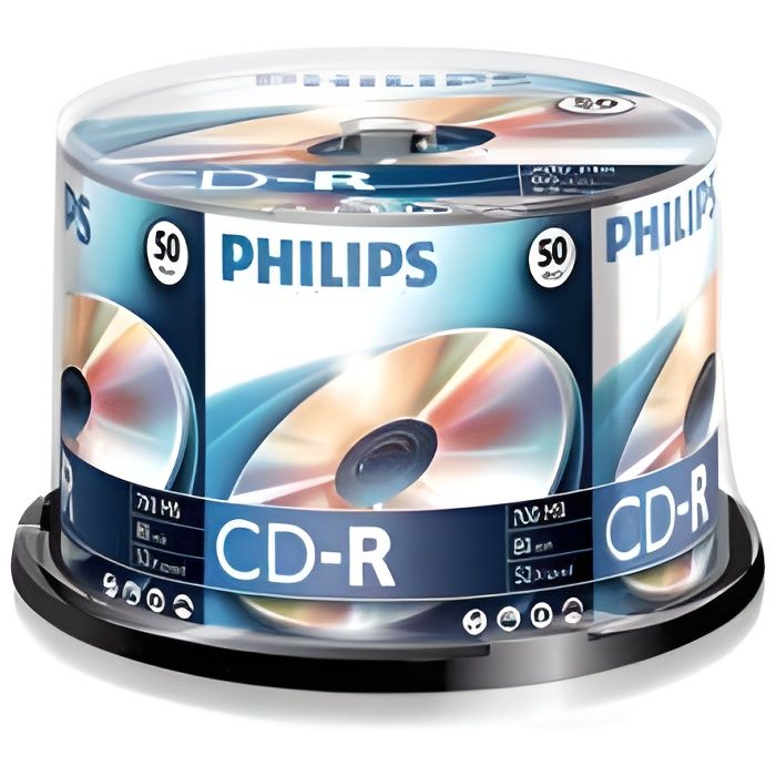 Philips CD-R vierge 52X 700 Mo - Cakebox de 50