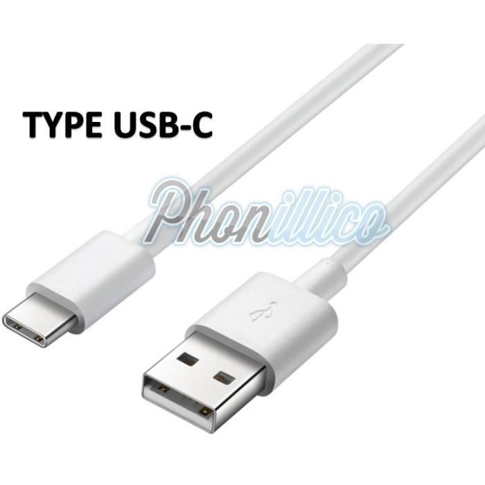 Cable USB-C Chargeur Blanc compatible Samsung Galaxy A3 2017