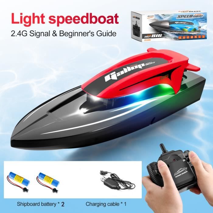 Bateau Télécommandé Rapide Pour Enfant Et Adulte - Modèle étanche, Jouet De Piscine Et Extérieur - Cadeau Idéal Pour Anniversaire Et Fêtes