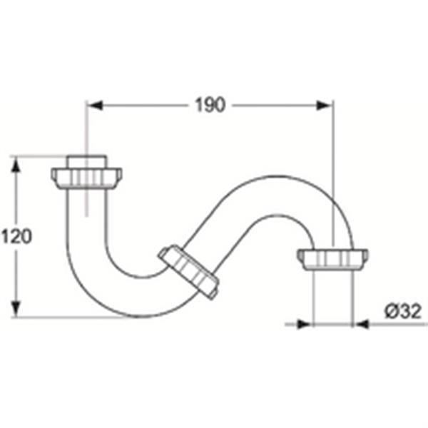 Siphon réglable Nicoll pour lavabo avec joint conique - Diamètre