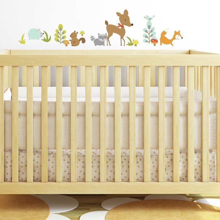 Cet Ensemble Comprend Des Stickers Muraux D Animaux De La Foret Qui Donnent Une Touche Ludique A La Chambre Bebe Ou Enfant Achat Vente Stickers Cdiscount