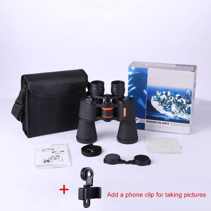 Jumelles 20x50 Compactes étanches - Vision Nocturne Faible Luminosité Pour Observation Oiseaux Et Voyages