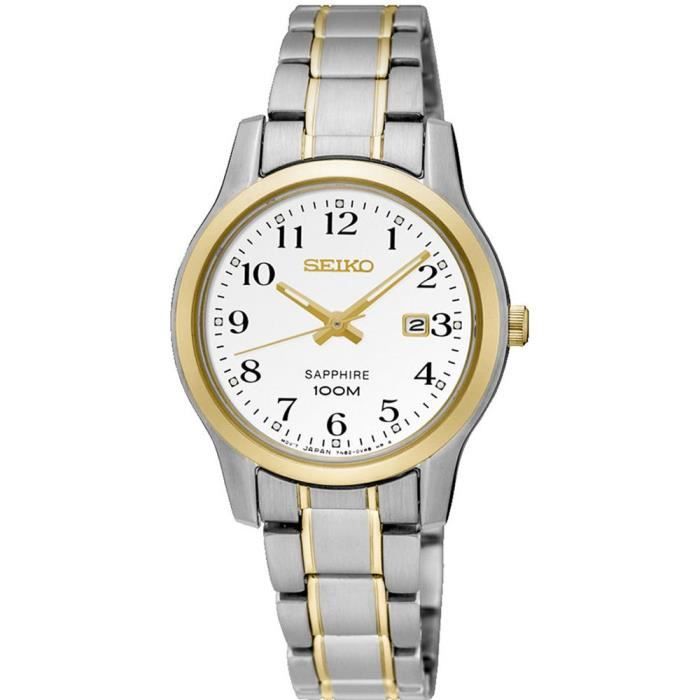 SEIKO FEMME 28MM BRACELET ACIER BICOLORE QUARTZ CADRAN BLANC MONTRE  SXDG90P1 - Cdiscount Bijouterie