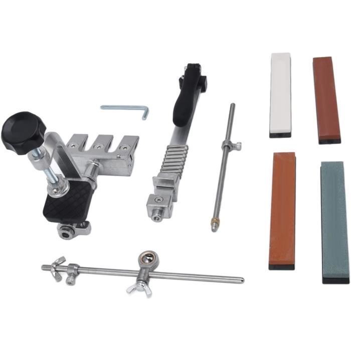 SIGANDG Affûteur 4 En 1 Multi-Usages – Aiguiseur Couteaux Cuisine, Lames Tondeuse, Machettes, Haches – Acier Tungstène & Céramique