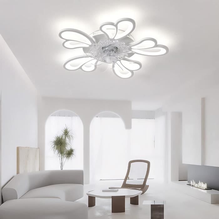 Ventilateur Silencieux Plafond Avec Lumière 6 Vitesses - Réversible Hiver/Été - LED Dimmable Avec Télécommande