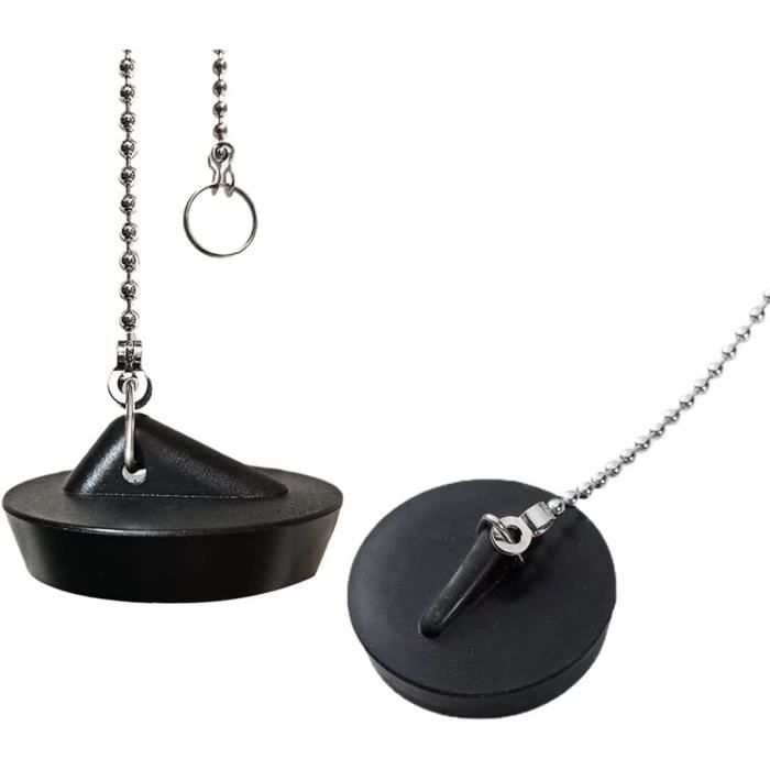 Lot De 3 Chaînes De Bouchon D'Évier En Acier Inoxydable - Avec Crochets En S Pour Baignoire Ou Lavabo