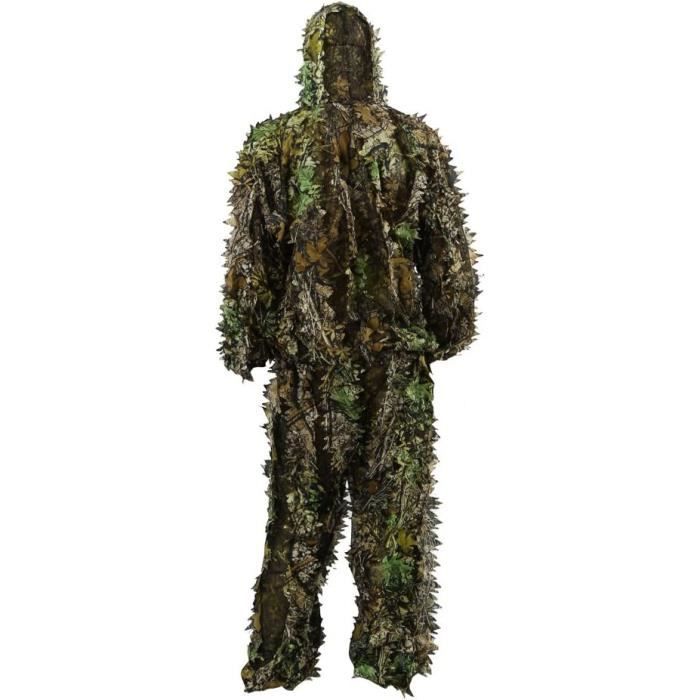 PELLOR 3D Camouflage Ghillie Suit Tenu De Chasse Capuchon Chasseur