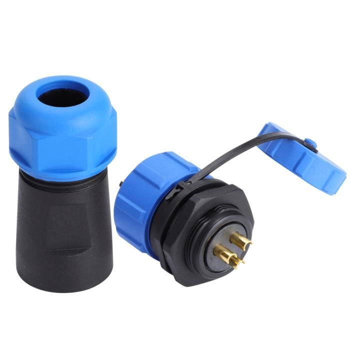 Elecbee Lot 2 Connecteurs Aviation SP21 5 Broches IP68 Étanche Mâle Femelle - Pour Lampes Extérieures