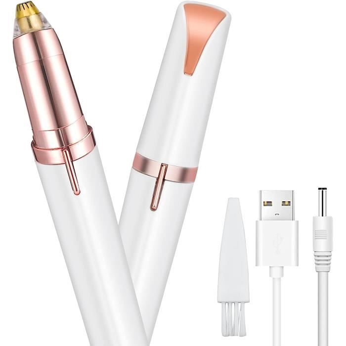 Tondeuse à Sourcils pour Femmes, Rasoir Portable USB Rouge à Lèvres Appareil Épilaire Taille Rasoir de Rouge à Lèvres sur Mesure pour la Perfection