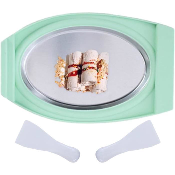 Machine à Glace Roulée Instantanée - Plaque En Inox 304 Avec 2 Spatules - Pour Faire Des Rouleaux De Glace Maison - 6