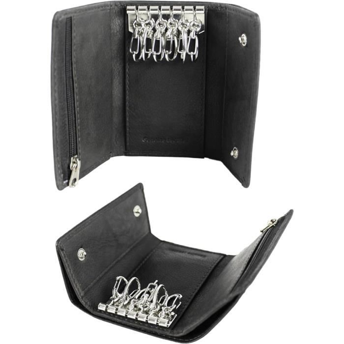 Porte-clés Portefeuille En Cuir AKS - Style 'coin Wallet', Compact, Pour Pièces Et Billets, Neuf Avec étiquettes