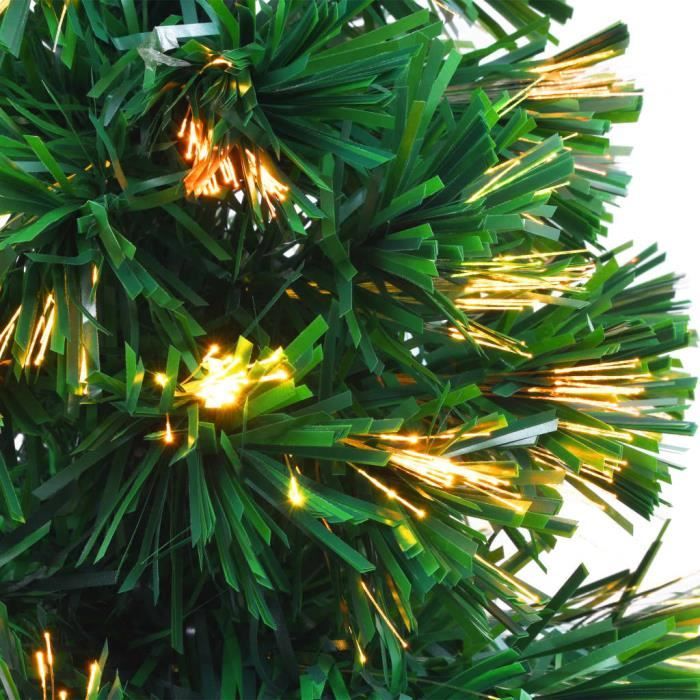 Lot de 6 mini sapins de Noël à LED avec fibre optique changeante de