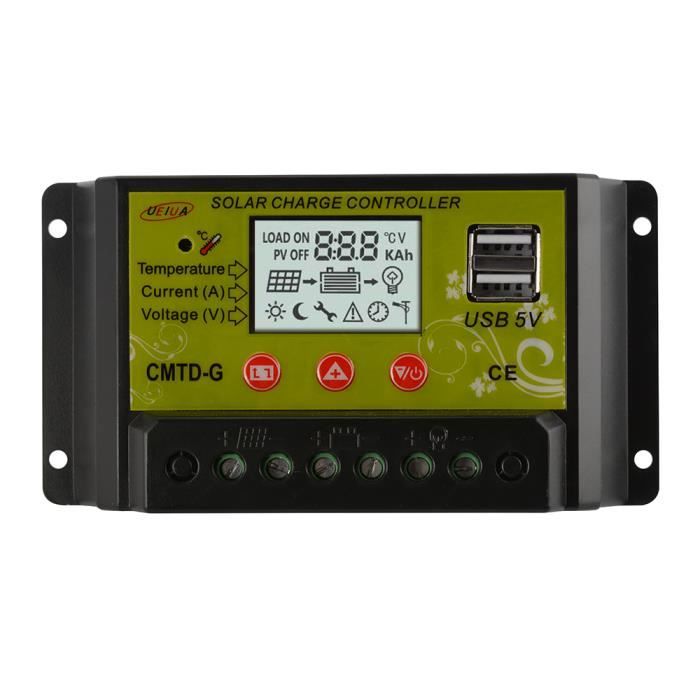 XCSOURCE Contrôleur de Charge PWM 20A Régulateur de Charge Affichage