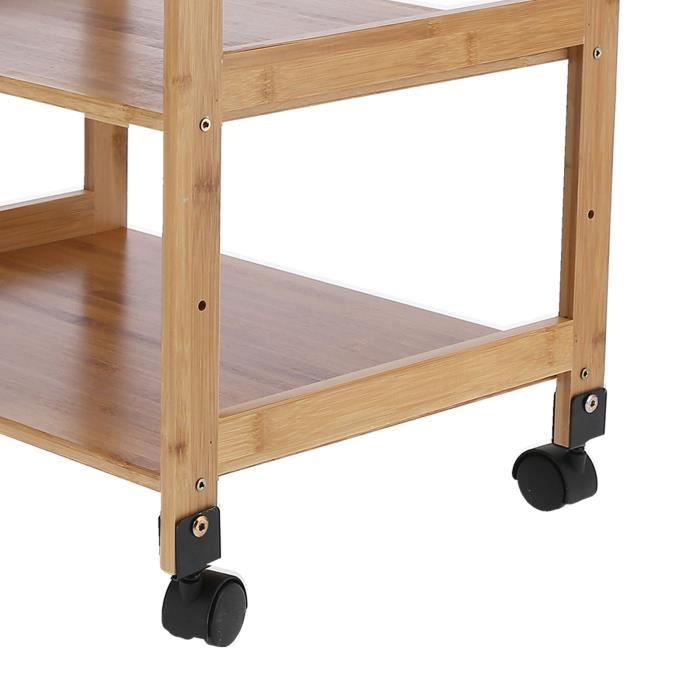 Wooruy Support Imprimante Sur Roulettes Avec 2 Tiroirs Tissu + Poche Latérale – Marron Rustique 60x38x70,6 Cm