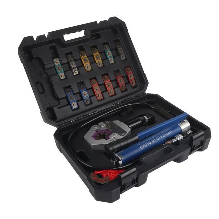 WXS Pince à sertir hydraulique Kit de sertissage de tuyau A/C manuel automatique mécanique Portable avec boîte de rangement