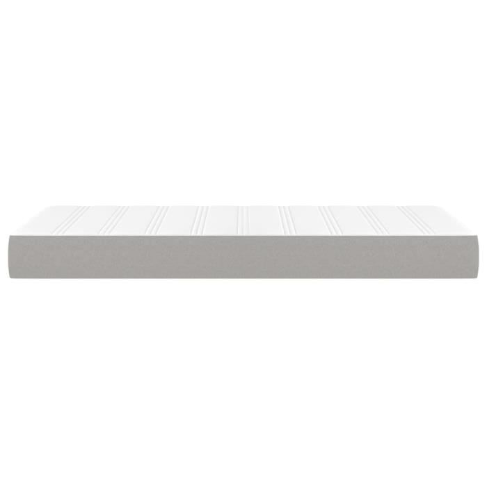 Matelas à ressorts ensachés ZERONE - Gris clair - 80x200 cm epaisseur 20 cm - Tissu ZR004