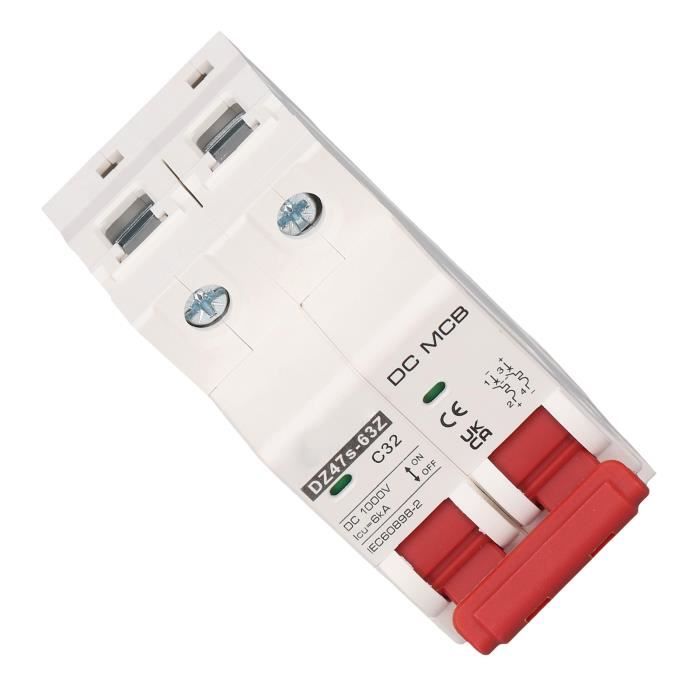 DEWIN Solar Combiner Box, 1000V 32A Solar PV Combiner Box 2 in 1 out 2 String Outdoor Waterproof Plastic Distribution Box