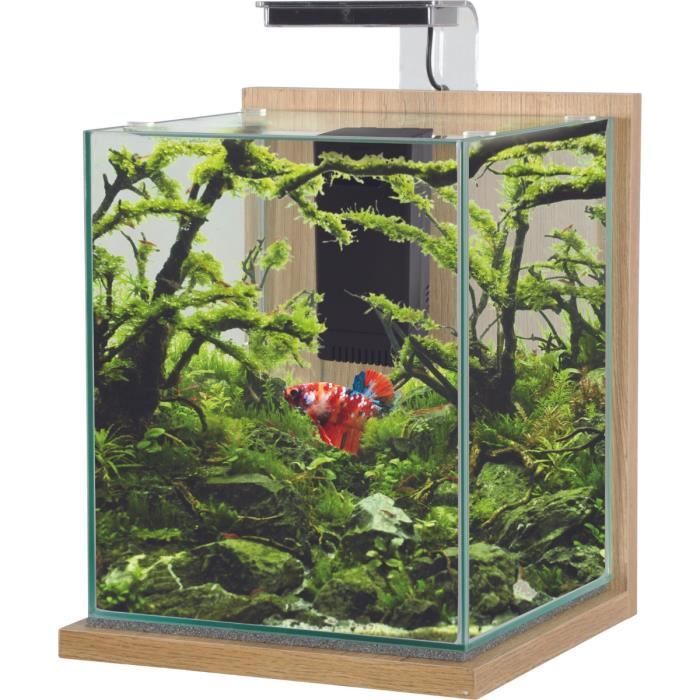aquarium poisson équipé 18,7 litres jalaya xl chêne clair - zolux