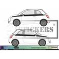 Fiat 500  - ROSE -kit Bandes latérales  Damier   - Tuning Sticker Autocollant Graphic Decals-1