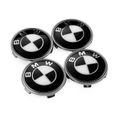 Mango - KIT 7 Badge LOGO Embleme BMW Noir Gris Capot 82mm + Coffre 74mm +Volant + 4 centre de roue 68mm-1